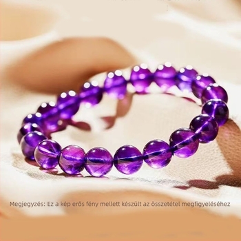 Ametiszt karkötő – csiszolás és polírozás, eredeti dizájn, gyümölcs alakú, nőknek