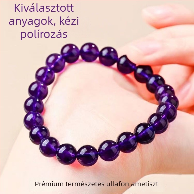 Ametiszt karkötő – csiszolás és polírozás, eredeti dizájn, gyümölcs alakú, nőknek