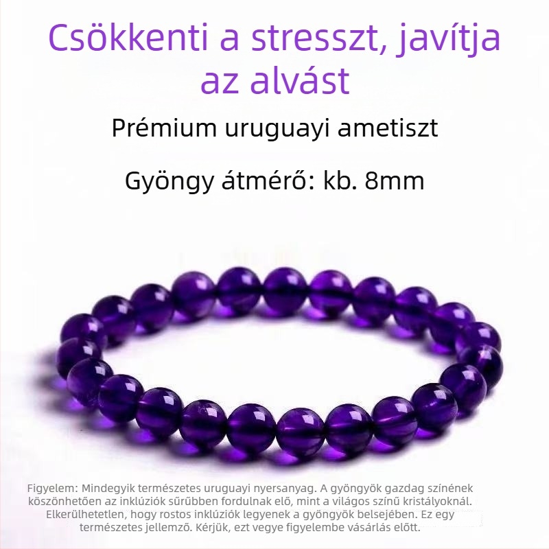 Ametiszt karkötő – csiszolás és polírozás, eredeti dizájn, gyümölcs alakú, nőknek