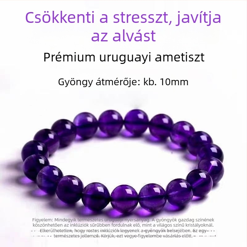 Ametiszt karkötő – csiszolás és polírozás, eredeti dizájn, gyümölcs alakú, nőknek