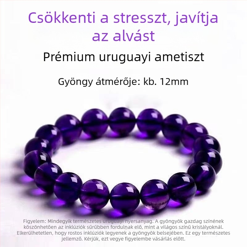 Ametiszt karkötő – csiszolás és polírozás, eredeti dizájn, gyümölcs alakú, nőknek