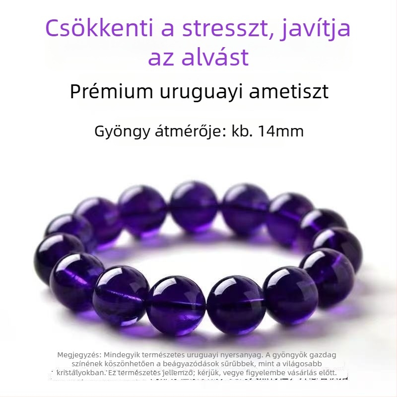 Ametiszt karkötő – csiszolás és polírozás, eredeti dizájn, gyümölcs alakú, nőknek