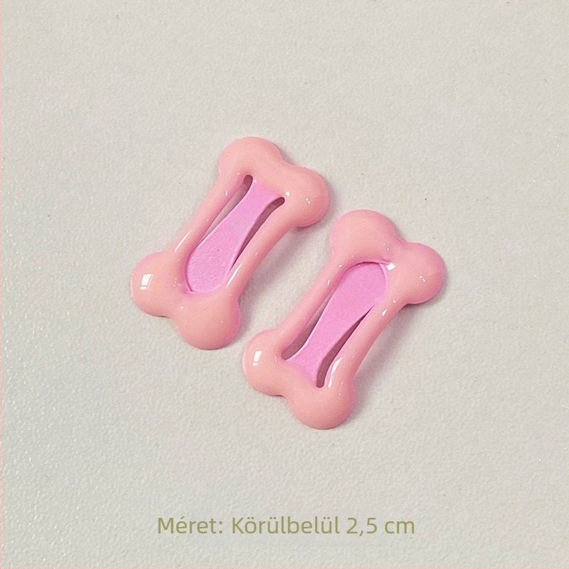 Gyerekeknek készült hajcsat csont alakú, vasötvözetből, olajcsepegéses felületkezeléssel, BB clip, nyaralási stílus