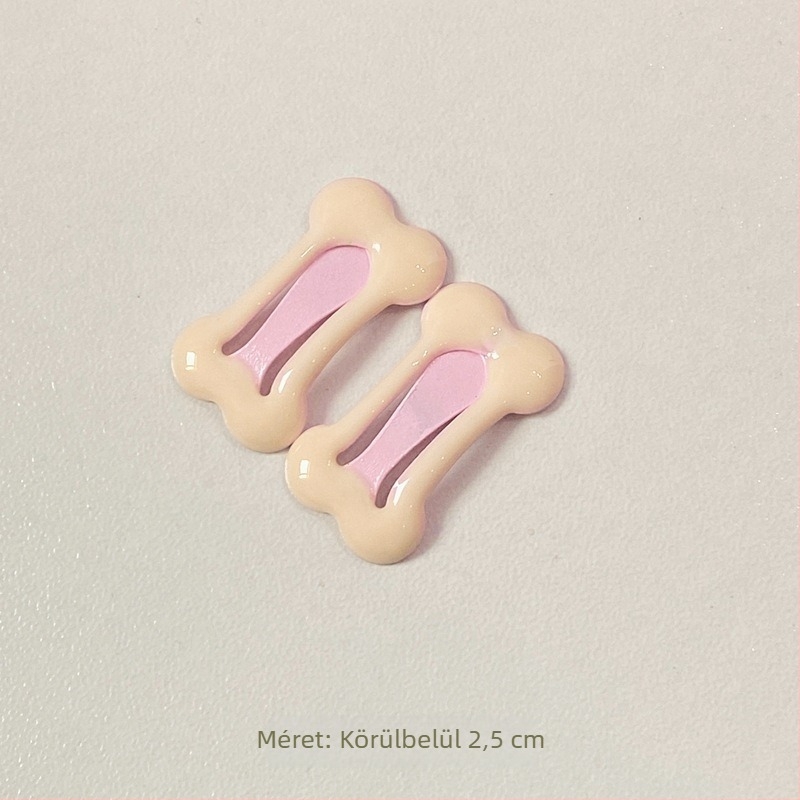 Gyerekeknek készült hajcsat csont alakú, vasötvözetből, olajcsepegéses felületkezeléssel, BB clip, nyaralási stílus
