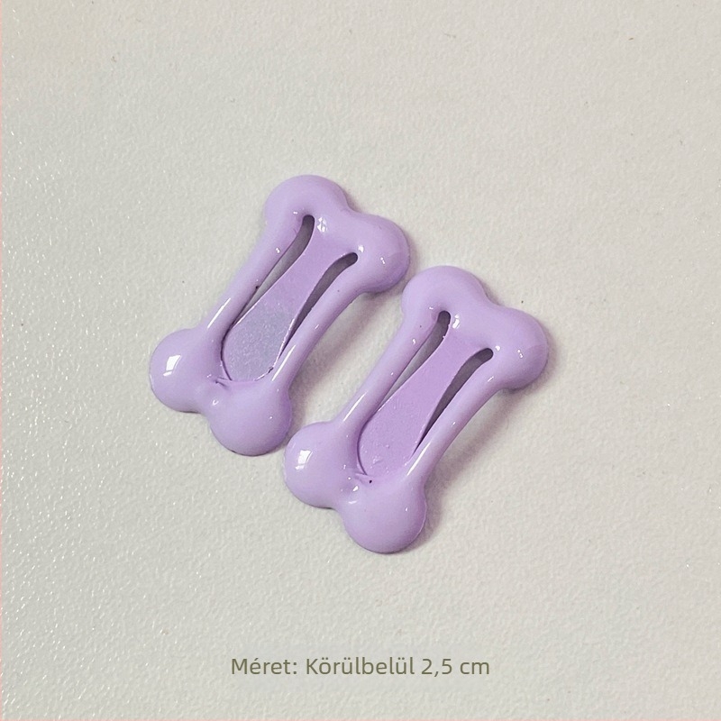Gyerekeknek készült hajcsat csont alakú, vasötvözetből, olajcsepegéses felületkezeléssel, BB clip, nyaralási stílus