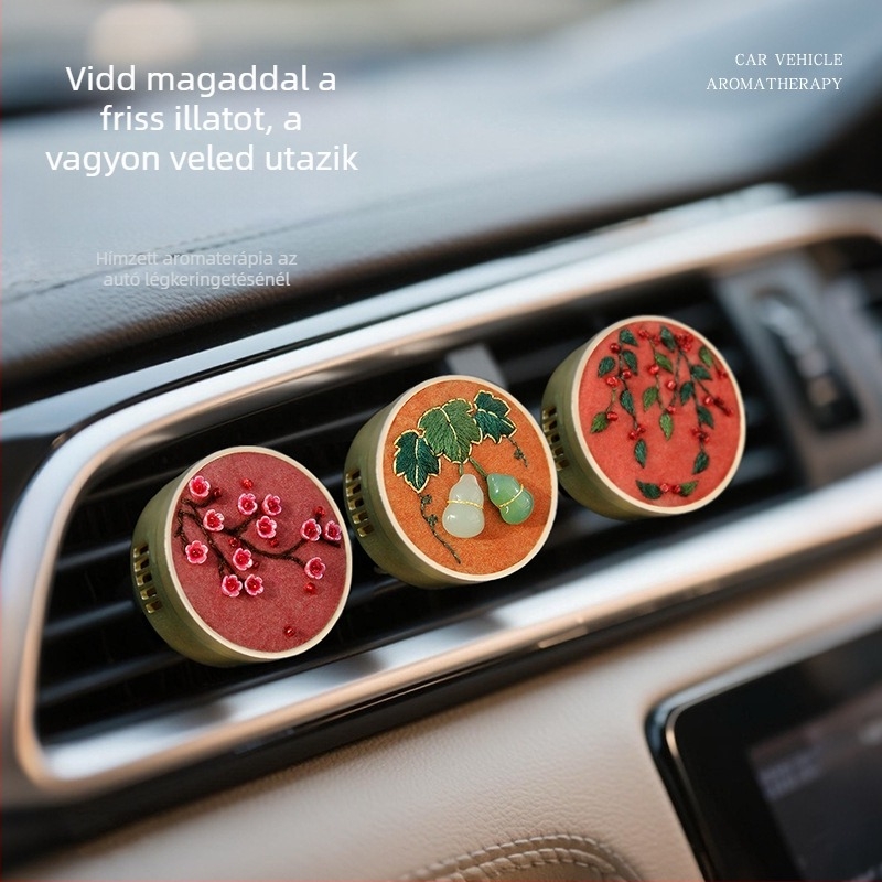 DIY hímzőkészlet, új kínai stílus, textilhímzés autó aromaterápiás tablettákkal, nappaliba, hálószobába, éttermekbe és kereskedelmi helyiségekbe