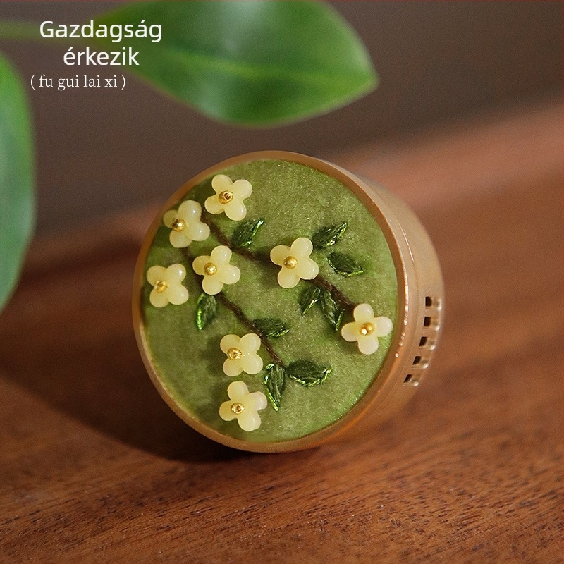 DIY hímzőkészlet, új kínai stílus, textilhímzés autó aromaterápiás tablettákkal, nappaliba, hálószobába, éttermekbe és kereskedelmi helyiségekbe