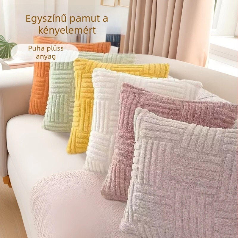 Snowflake Velvet párnahuzat, plüss, egyszínű, irodai és kanapén használható, skandináv stílus, méretek: 30×50 cm, 45×45 cm, 50×50 cm