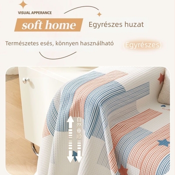 Teljes lefedettségű, egybe épített kanapévédő, univerzális méret, waffel mintás huzat, minimalist stílus, 2024-es új modell