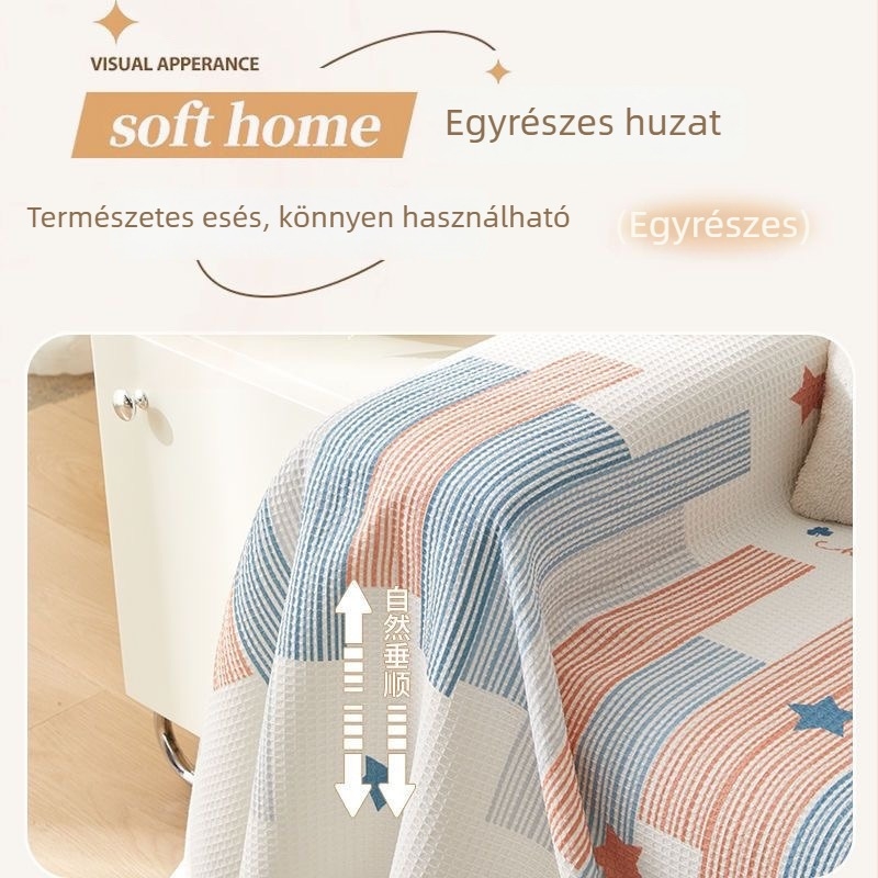 Teljes lefedettségű, egybe épített kanapévédő, univerzális méret, waffel mintás huzat, minimalist stílus, 2024-es új modell