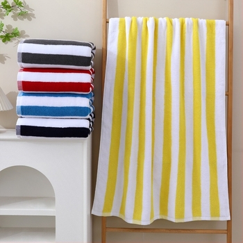 100% pamut strand törölköző, személyre szabott csíkos fonalfestésű jacquard fürdőlepedő, 32 szál, 500 g vagy több