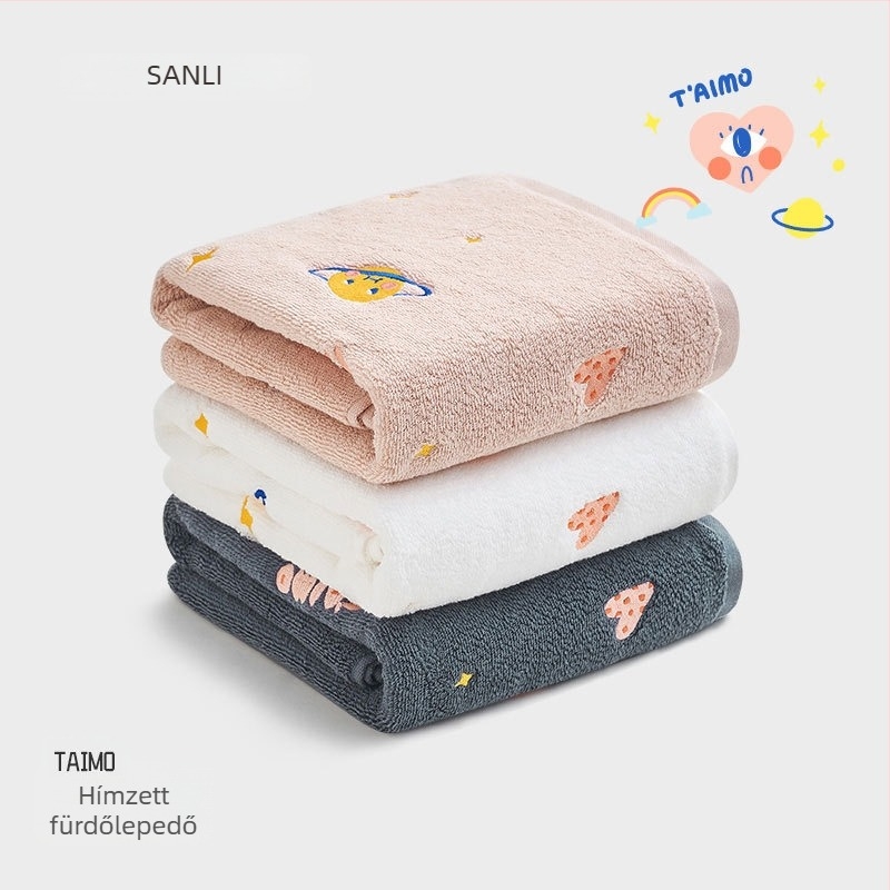 Sanli tiszta pamut fürdőlepedő hímzett, 300-400 g, 32s fonal, 100% pamut