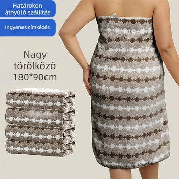 4 részes fürdőtörölköző-készlet lámpás virág mintával, 180×90 cm, korall fleece anyagú nagy törölközők, nedvszívó és puha a fürdőszobába