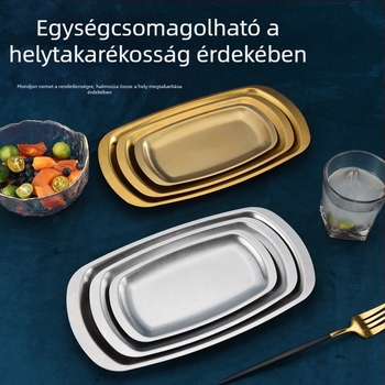 Rozsdamentes acél négyszögletes tál Koreai BBQ-hoz, mikrohullámú sütőben használható, logó nyomtatás, testreszabható