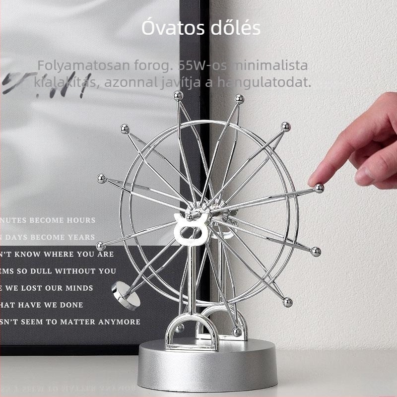 Forgó Ferris Wheel dekoráció a nappaliba – Nordic stílus, műanyag/gyanta, ajándékdoboz
