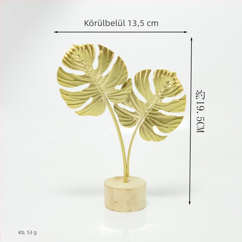 Ins-stílus kovácsoltvas ginkgo levél dísz bejárathoz, nappaliba, borospult és irodába; fém, elektroplating, modern egyszerű stílus