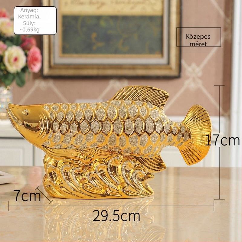 Palmer porcelán sárkányhal figurája, állat dekor otthonra, modern minimalista stílus