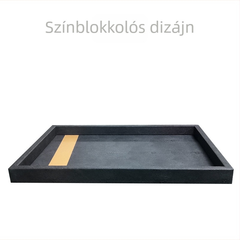 Nappali dekoratív tálca – egyszerű téglalap alakú dizájn, új kínai stílus, kézzel készített; anyagok: fa, bőr, velúr; felületkezelés: egyéb; csomagolás: karton
