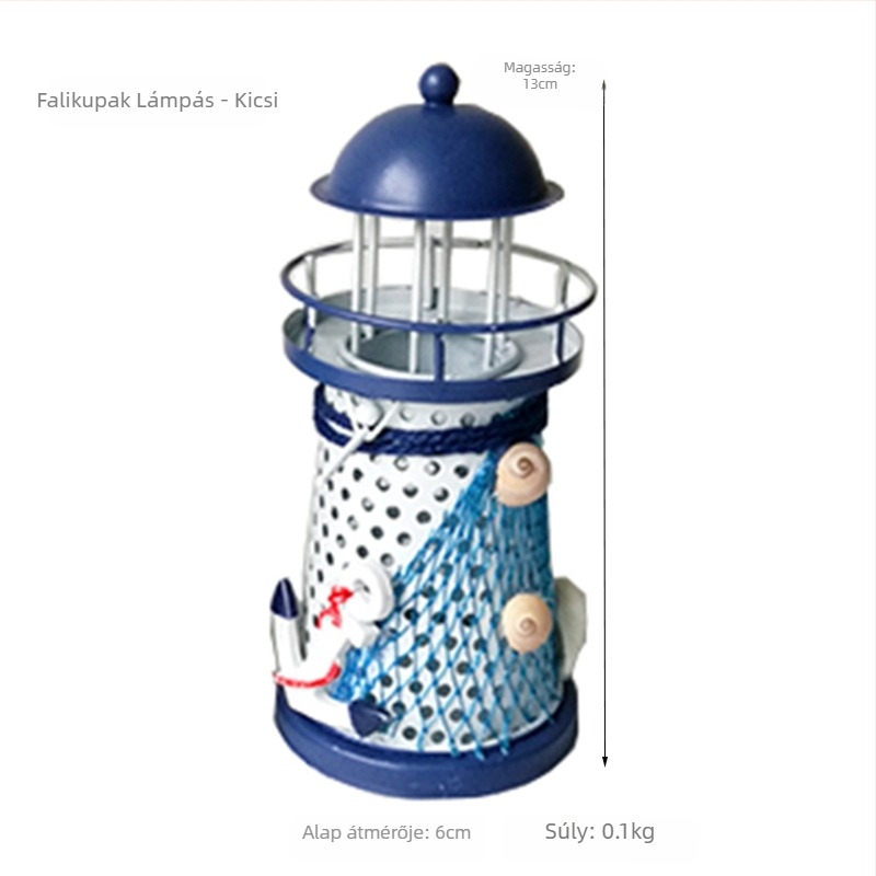 Vasból készült gyertyatartó far formájú - mediterrán stílus, elektroplattolt felület, asztali dekoráció