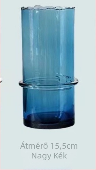 Yajun modern geometriai üvegváza, fújt üveg, egyenetlen nyakkal