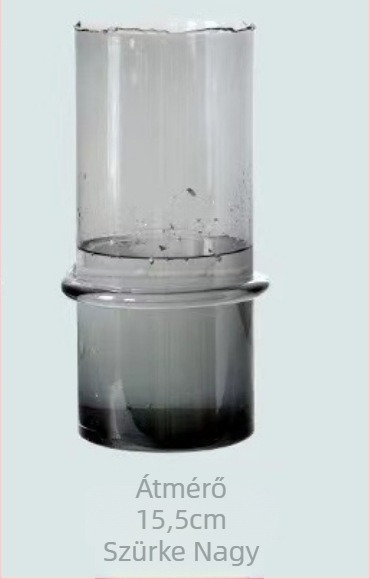 Yajun modern geometriai üvegváza, fújt üveg, egyenetlen nyakkal