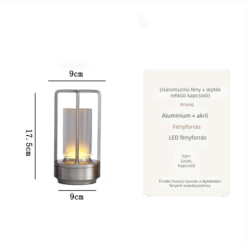 Alumínium asztali lámpa nordikus stílussal, modell Flying Saucer Table Lamp, 3W, érintéses kapcsoló