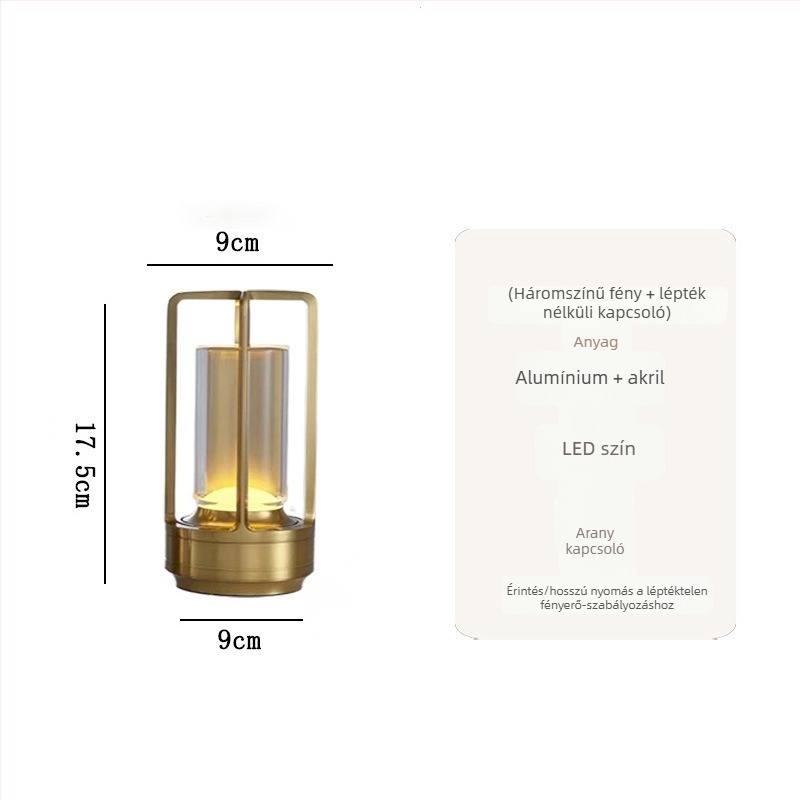 Alumínium asztali lámpa nordikus stílussal, modell Flying Saucer Table Lamp, 3W, érintéses kapcsoló