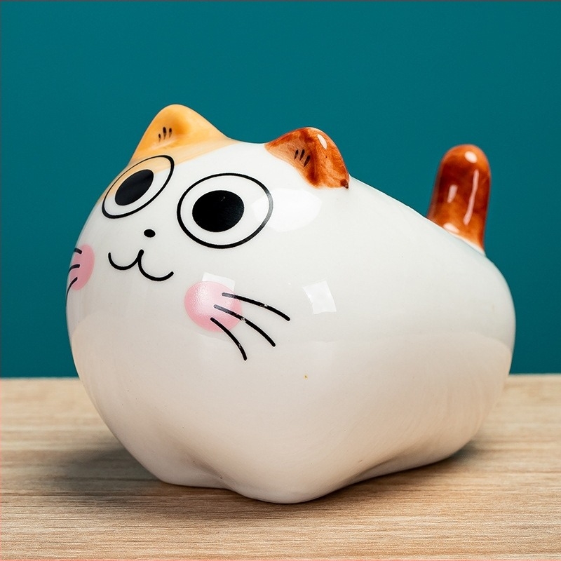 Kerámia virágcserép – porcelán – aranyos rajzfilmszerű állatmotívum – modern minimalista dizájn