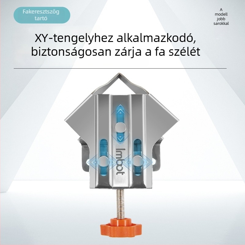 Faipari 90°-os szög rögzítő klipsz, rozsdamentes acélból, Szakasz A/B, Általános használat
