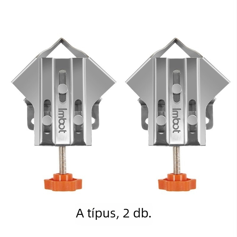 Faipari 90°-os szög rögzítő klipsz, rozsdamentes acélból, Szakasz A/B, Általános használat