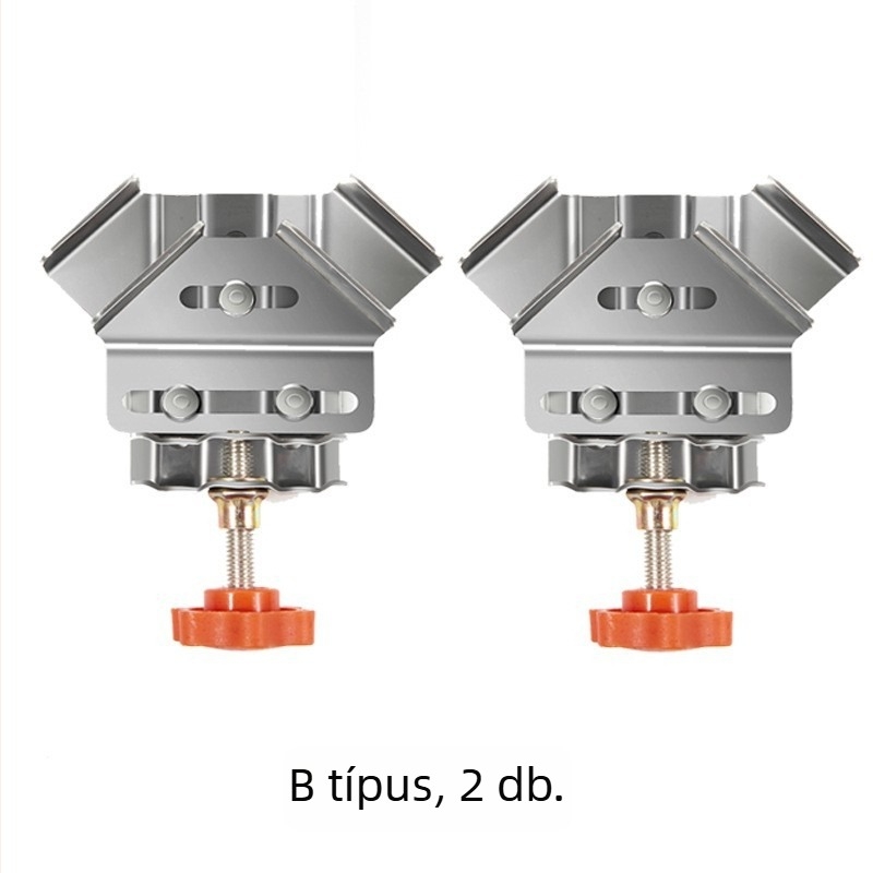 Faipari 90°-os szög rögzítő klipsz, rozsdamentes acélból, Szakasz A/B, Általános használat