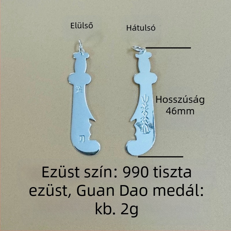Három részes gyermekeknek szóló ezüst ékszerkészlet: 12 zodiákus jel, Bagua tükörmedál és telihold alakú medál