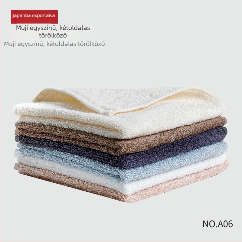 AM01 Japán stílusú 100% pamut törölköző – fürdő- és arc­törölköző, egyszínű, 34x85 cm, 120-140 g, fésült pamut, alacsony sodrású