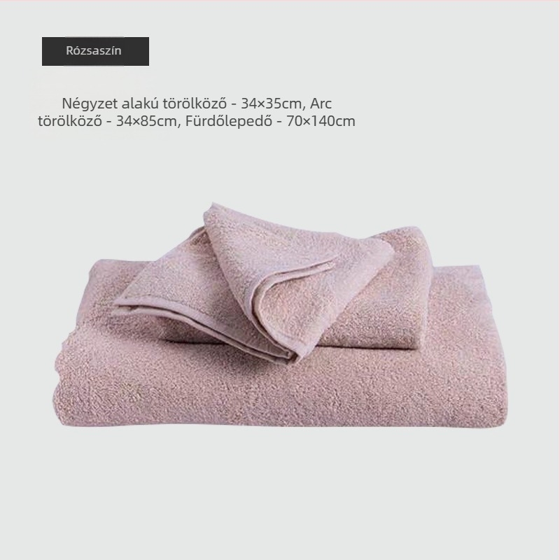 AM01 Japán stílusú 100% pamut törölköző – fürdő- és arc­törölköző, egyszínű, 34x85 cm, 120-140 g, fésült pamut, alacsony sodrású
