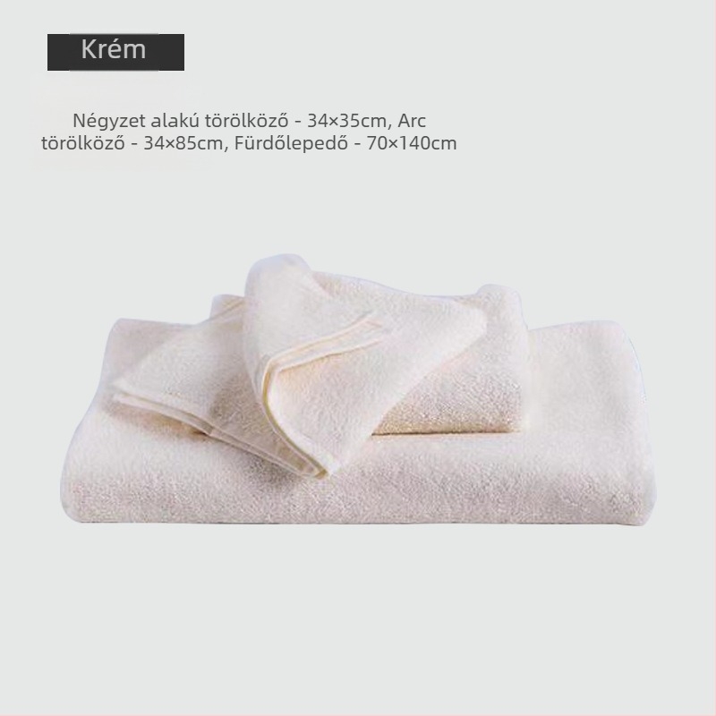 AM01 Japán stílusú 100% pamut törölköző – fürdő- és arc­törölköző, egyszínű, 34x85 cm, 120-140 g, fésült pamut, alacsony sodrású