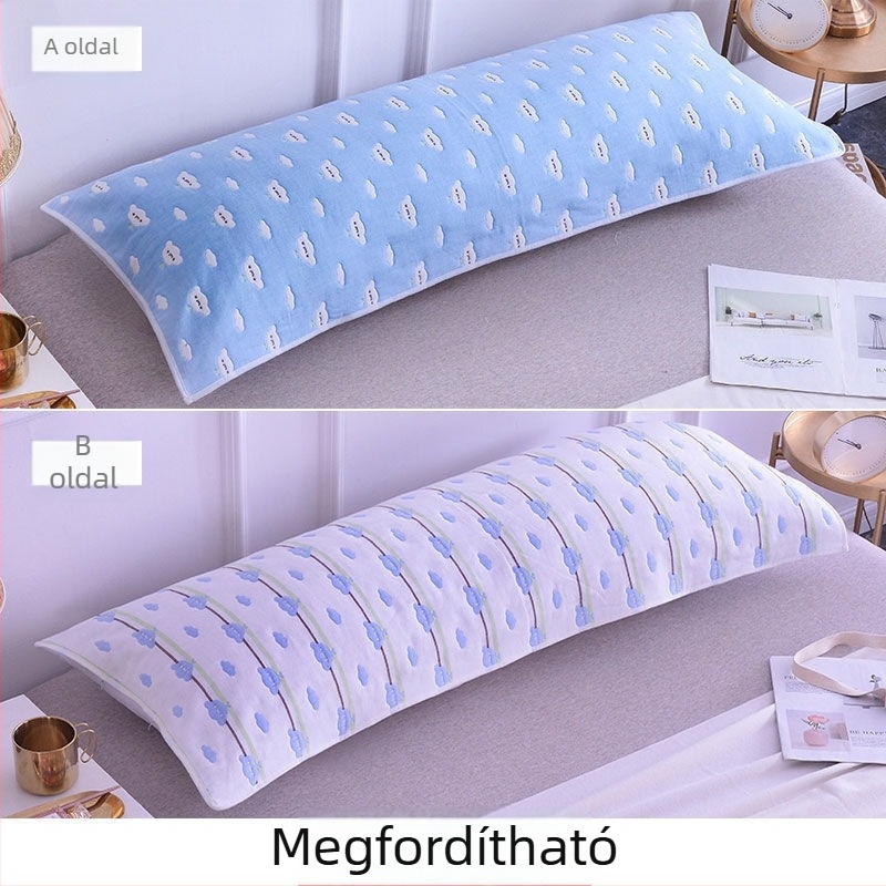 Duplaméretű párnahuzat, hosszú géz-pamut, 1.2–1.5 m