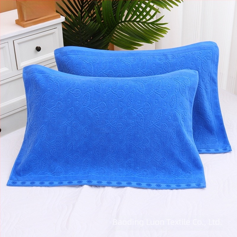 100% pamut jacquard párnatörölköző kollégiumok és szállodák számára – fehér, kék, zöld