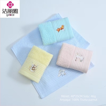 Grace Jie Liya gyerekeknek szánt 100% pamut törölköző arcra és fürdéshez, puha és nedvszívó, 50×25 cm