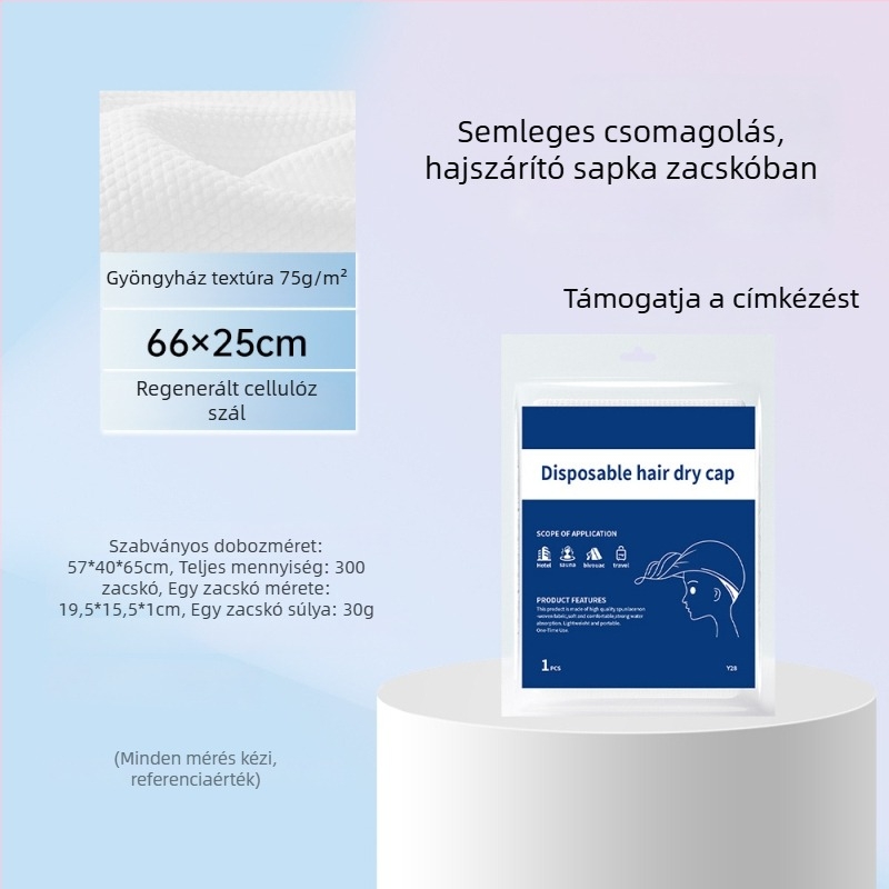 Hajszárító sapka – növényi rostokból, 80–99 g, testreszabható feldolgozás