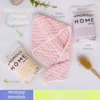 Mufando száraz haj sapka, korall plüss, 200 g+, spirálos kivitel