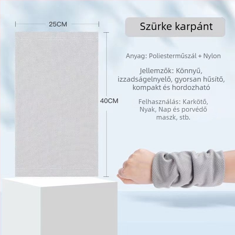 Sport csukló törölköző - poliészter, gyorsan száradó, izzadságfelvétel, hűsítő törölköző, nyomtatott logóval