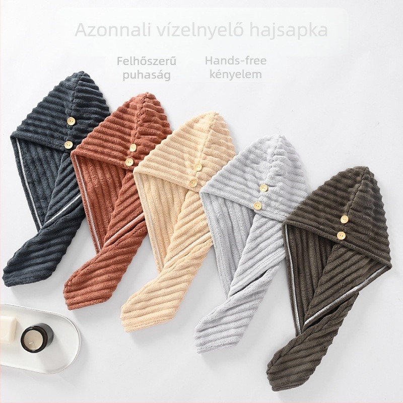 Új stílusú női hajszárítós sapka, vastag, egyedi csomagolásban, rendkívül nedvszívó korall plüss, gyors száradás