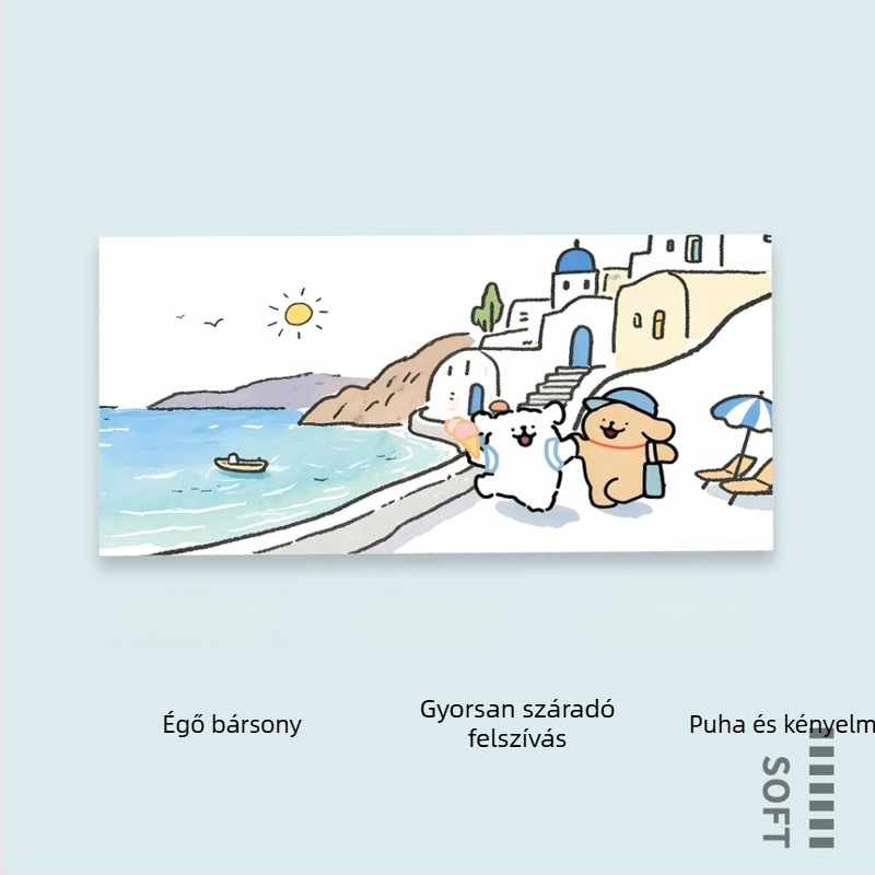 Mikroszálas sporttörölköző lineáris kutya nyomtatással, 200 g+ nedvszívó