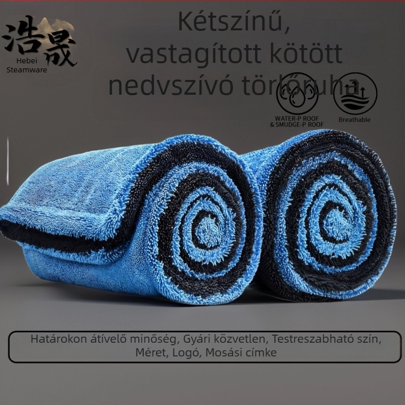 Autó törölköző - Kétoldalas kötött, nedvszívó mikroszálas törölköző, spirális feldolgozás, többfunkciós