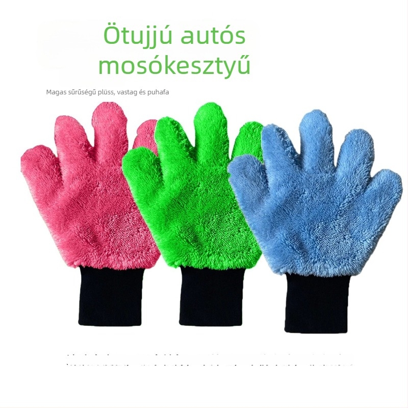 Kétoldalas plüss autómosó kesztyű, medve mancs formájú design, mikroszálas anyag, nem karcolja a fényezést, megerősített, testreszabható