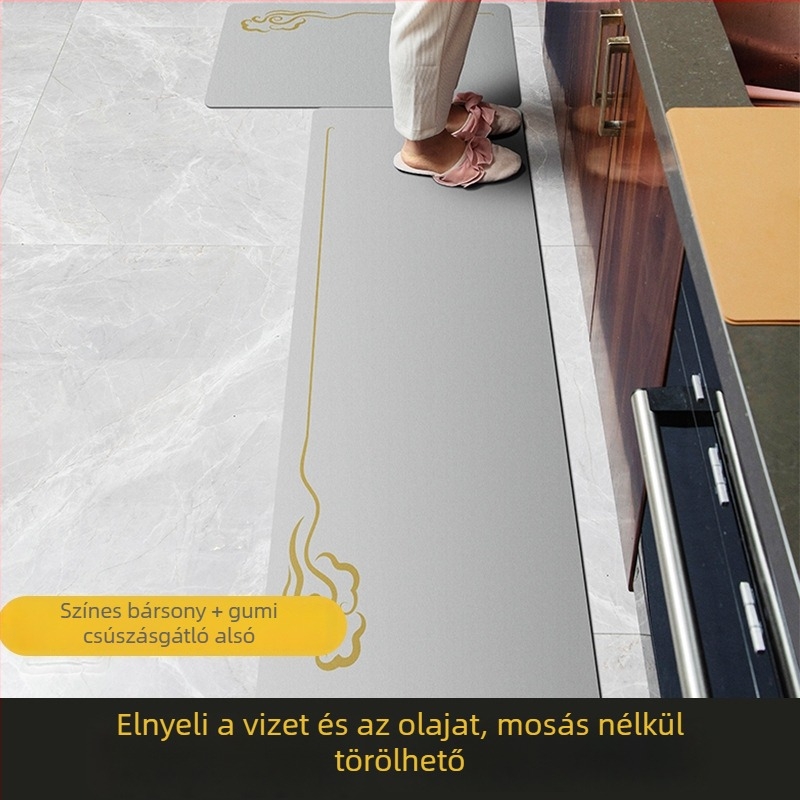 Diatomás iszapból készült konyhai matrac, csúszásmentes, puha párna, gumírozott hátoldallal, gyorsan száradó, vágható