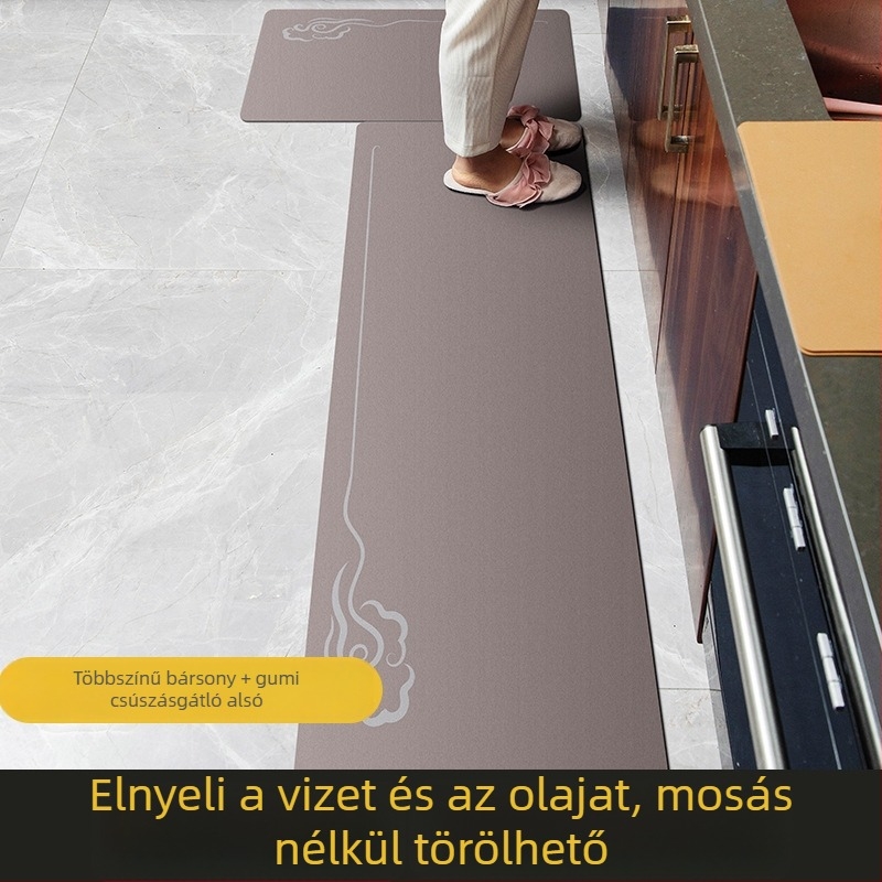 Diatomás iszapból készült konyhai matrac, csúszásmentes, puha párna, gumírozott hátoldallal, gyorsan száradó, vágható