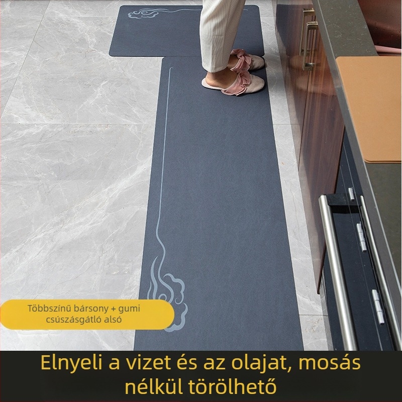 Diatomás iszapból készült konyhai matrac, csúszásmentes, puha párna, gumírozott hátoldallal, gyorsan száradó, vágható