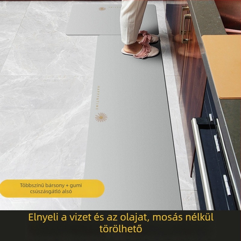 Diatomás iszapból készült konyhai matrac, csúszásmentes, puha párna, gumírozott hátoldallal, gyorsan száradó, vágható