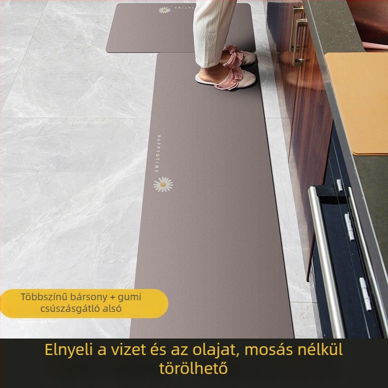 Diatomás iszapból készült konyhai matrac, csúszásmentes, puha párna, gumírozott hátoldallal, gyorsan száradó, vágható